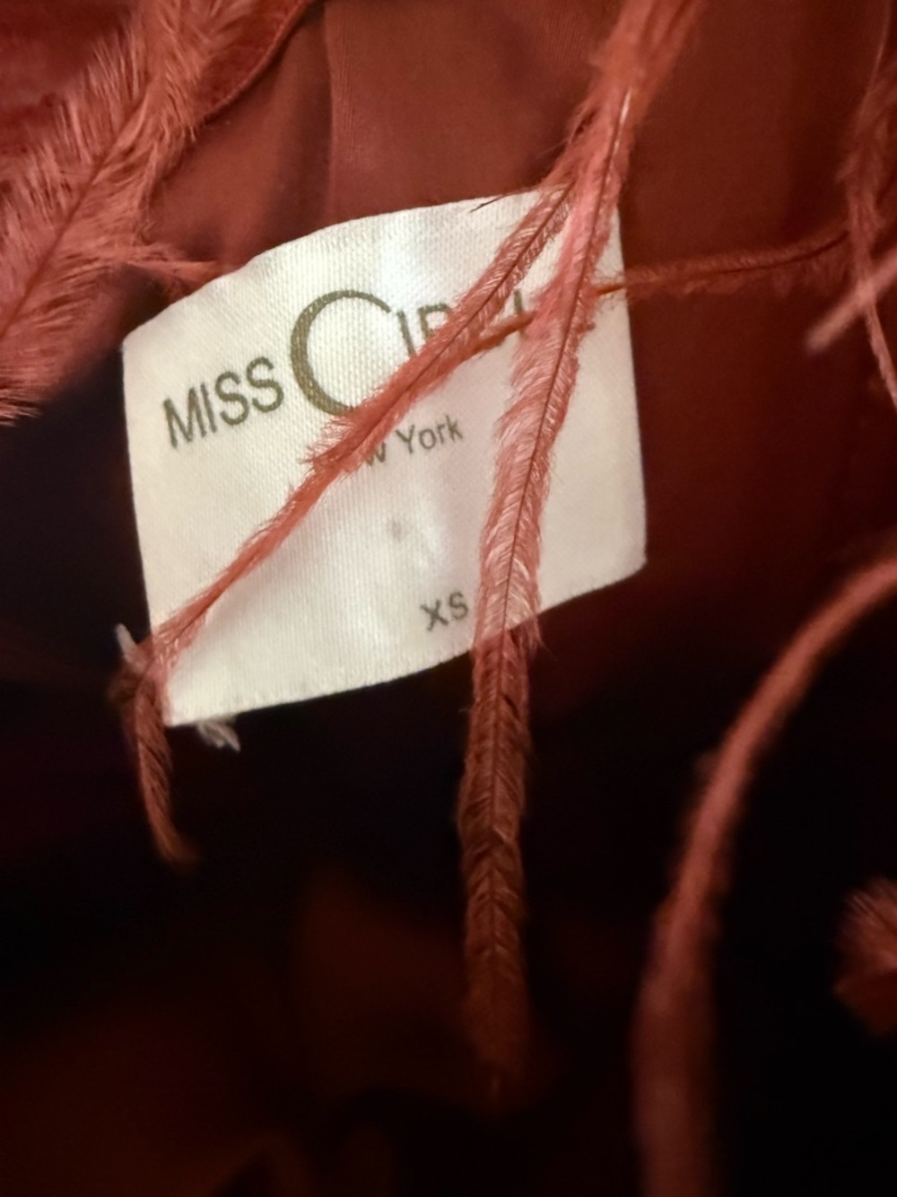 Strapless Feather-Trim Jumpsuit in Crimson - Picture 6 of 7